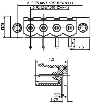 【優(yōu)質(zhì)5.08帶耳插撥式插針插座】價格,廠家,圖片,連接器,慈溪市逍林潤豐模具加工店-